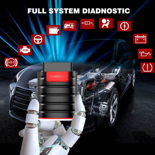 Thinkdiag Full System OBD2 Diagnostic Tool with All Car Brands License Activated,15+ Service Functions for iPhone & Android