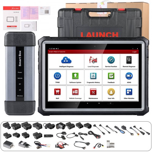 Launch X431 Pro5 Full System Scanner with X-PROG3 Key Programmer & TSGUN TPMS Tool (or MCU3 Adapter for Benz All Keys Lost and ECU TCU Reading)