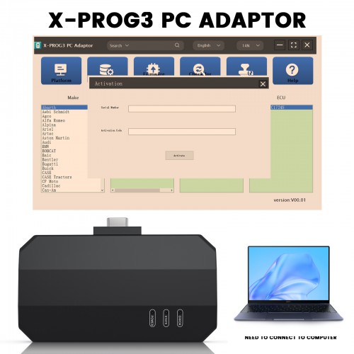 Launch X431 IMMO Programmer X-PROG3 PC Adaptor Overseas Online Configuration Work With X431 X-Prog 3