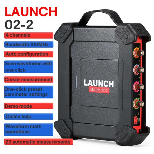Launch O2-2 Scope Box Oscilloscope 4 Channels 100MHz Bandwith 10M Buffer Memory Work with Launch PRO3S+ V5.0/PAD VII